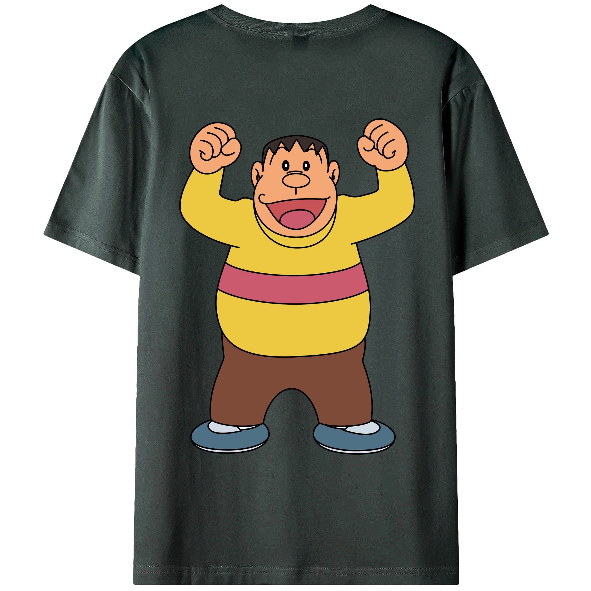 （画像用） ドラえもん 剛田武 Doraemon Gouta Takeshi 綿100％ メンズ半袖Tシャツ（バックプリント） 通気性